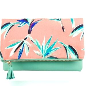 RACHEL PALLY Leather Reversible Trimmed Clutch